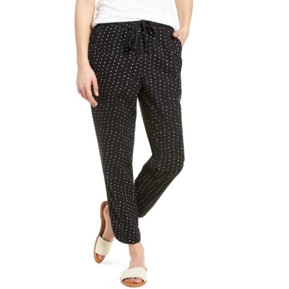 NEW WITH TAGS Caslon Nordstrom Polka Dot Linen Tulip Pants
